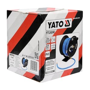 Yato 15 Mtr / 10 mm Pneumatic Hose Reel With Quick Connectors, YT-24240