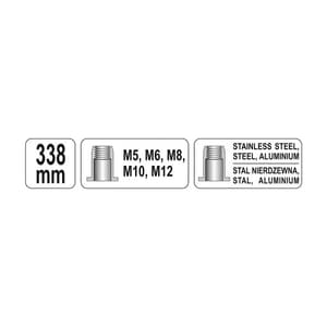 Yato M5 - M12 mm Hand Riveter Nut, YT-36119