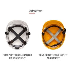 Udyogi Vista 8000 Series Helmet With Textile Suspension & Slip Fit Adjustment (White), Vista 8001L