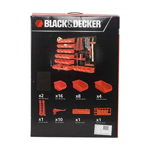 Black+Decker 43 Pieces Wall Panel Set with Bins, Racks and Holders (Tools Not Included), BDST73832-8