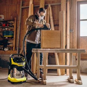 Karcher 25 Litre / 1100W WD5 P S V-25/5/22 Wet & Dry Vacuum Cleaner (Stainless Steel), 1.628-356.0