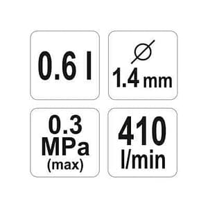 Yato 0.6 Ltr / 1.4 mm HVLP Spray Gun With Top Tank, YT-2340