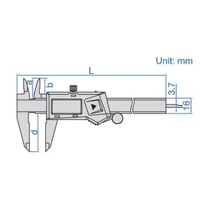 Insize 150 mm / 6 inch Digital Caliper (Fraction Reading), 1102-150