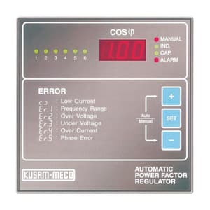 Kusam-Meco 0 - 60°C Digital Power Factor Regulator (6 Step / Sequence Based), KM-PFR-9-06