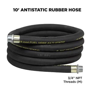 Groz 1 Inch Fuel Dispensing Kit With 3 Mtr Anti Static Rubber Hose fitted With Manual Fuel Control Nozzle, FDK/3/0-1/N