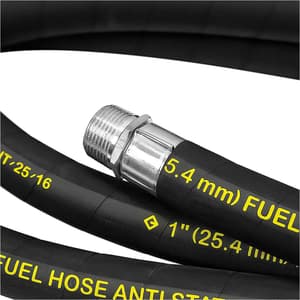 Groz 1 Inch Anti-Static Fuel Dispensing Spare Hose Complete With End Connections, ZSA/HOS/FPM/12/HF
