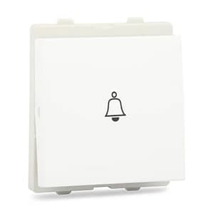 Schneider Electric Opale 6 Amp 2 Module Bell Push Switch - White (Pack of 10 Pcs), X1025WH