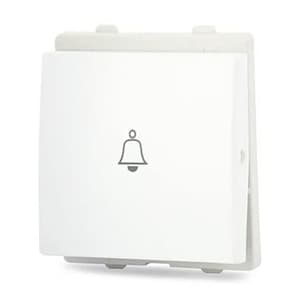 Schneider Electric Opale 6 Amp 2 Module Bell Push Switch - White (Pack of 10 Pcs), X1025WH