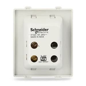 Schneider Electric Opale 6 Amp 2 Module Bell Push Switch - White (Pack of 10 Pcs), X1025WH
