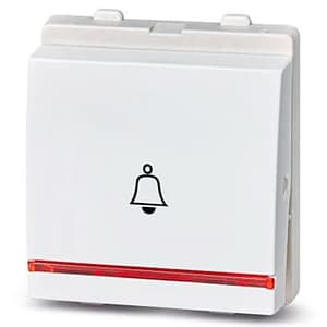 Schneider Electric Opale 6 Amp 2 Module Bell Push With Indicator - White (Pack of 10 Pcs), X1086WH