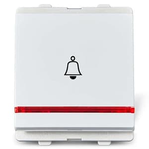 Schneider Electric Opale 6 Amp 2 Module Bell Push With Indicator - White (Pack of 10 Pcs), X1086WH