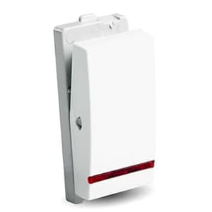 Schneider Electric Opale 6 Amp 1 Way Switch With Indicator Lamp - White (Pack of 20 Pcs), X1081WH