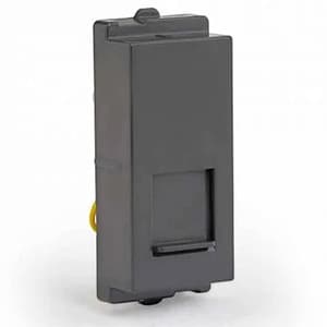 Schneider Electric Opale RJ 11 Telephone Outlet With Shutter - Coke Grey (Pack of 10 Pcs), AAKY4011