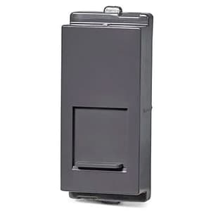 Schneider Electric Opale 1 Module RJ 45 Telephone Outlet With Shutter - Coke Grey (Pack of 20 Pcs), AAKY4045