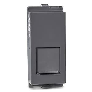 Schneider Electric Opale 1 Module RJ 45 Telephone Outlet With Shutter - Coke Grey (Pack of 20 Pcs), AAKY4045