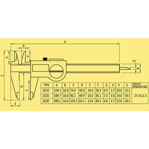 Baker 300 mm / 12 inch (ZD Series) IP67 Water Proof (Swiss Technology) Digital Vernier Caliper, ZD30