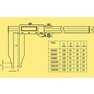 Baker 500 mm / 20 inch IP66 Large Diameter Digital Vernier Caliper (SDN Series), SDN50