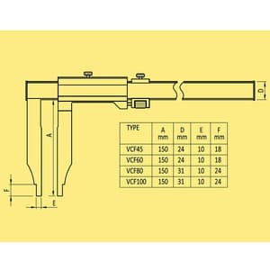 Baker 580 mm / 23 inch Vernier Caliper With Fine Adjustment (VCF Series), VCF60