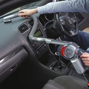 Black+Decker 12V Flexi Auto Dustbuster Pivot Handheld Vacuum Cleaner For Cars, PV1200AV-B1