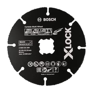 Bosch 5 Inch / 125 mm X-Lock Carbide Multi Wheel Cutting Disc For Small Angle Grinders, 2 608 619 284