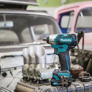 Makita 12Vmax CXT BL 9.5 mm (3/8") Cordless Impact Wrench with Charger & 2 Pcs 2.0Ah Batteries, TW160DSAE