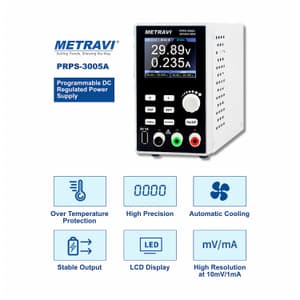 Metravi 0 – 30V / 0 – 5A Programmable DC Regulated Power Supply (Single Output), PRPS-3005A