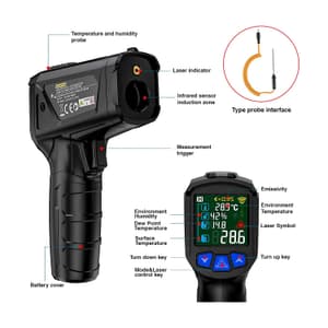 Metravi -50°C ~ 800°C (-58°F ~ 1472°F) Industrial Non-contact Infrared Thermometer, MT-8