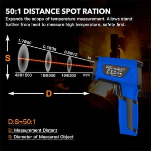 Metravi -40°C ~ 1200°C (-40°F ~ 2192°F) Industrial Non-contact Infrared Thermometer, MT-12 ECO