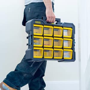 Stanley 18 Inch FatMax Portable Flip Bin Organizer With 7 Kg Load Capacity, FMST81077-1