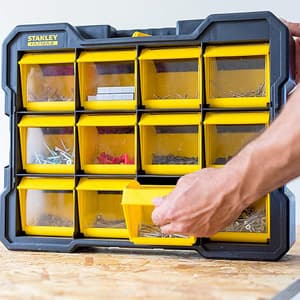 Stanley 18 Inch FatMax Portable Flip Bin Organizer With 7 Kg Load Capacity, FMST81077-1