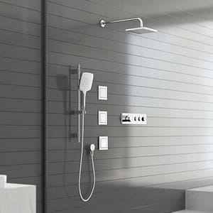 Kohler Rain Duet 203 mm Square Katalyst Rain Head In Polished Chrome Finish, K-73199IN-CP