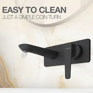 Kohler Aleo+ Single Control Wall Mount Basin / Lavatory Faucet In Matte Black Finish, K-5684IN-4ND-BL