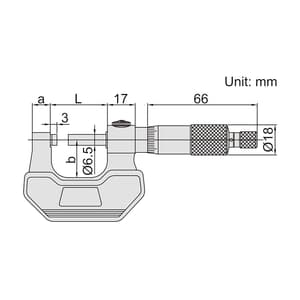 Insize 0 - 25 mm Outside Micrometer for Left or Right Hand (Painted Frame), 3236-25B