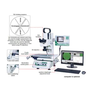 Insize 150 x 100 mm Toolmaker Microscope without Computer (Monocular), ISD-VMM205D