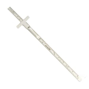 Kristeel 150 mm / 6 inch Stainless Steel Pocket Clip Ruler - Depth Gauge Combination (Type A), 1202