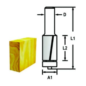 Makita 6.00 mm Router Bit (Flush Trim Bit 2 Flute), D-47715