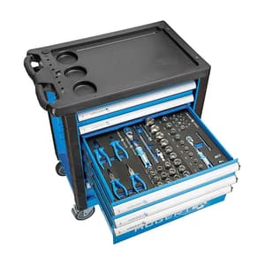 Hogert 6 Drawers Tool Cabinet with Tools (214 Pcs), HT7G056