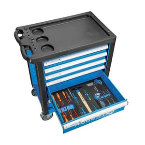 Hogert 6 Drawers Tool Cabinet with Tools (214 Pcs), HT7G056