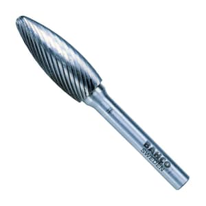 Bahco 12 x 82 mm Flame Tungsten Carbide Rotary Burr, FS 4