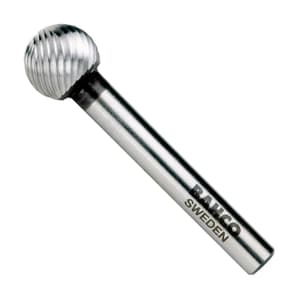 Bahco 16 x 65 mm Spherical Tungsten Carbide Rotary Burr, SS 5