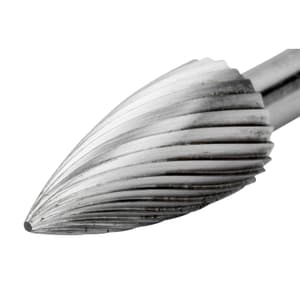 Bahco 12 x 75 mm Arch Pointed Nose Tungsten Carbide Rotary Burr, TS 3