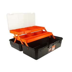 Black+Decker 17 Inch Plastic Cantilever Tool Box With Inner Transparent Lid, BST81541