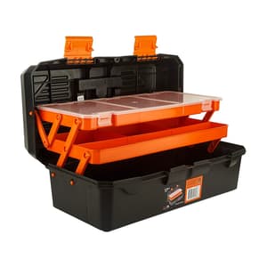Black+Decker 17 Inch Plastic Cantilever Tool Box With Inner Transparent Lid, BST81541