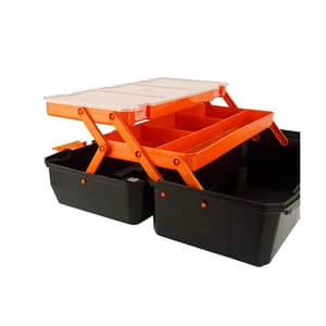 Black+Decker 17 Inch Plastic Cantilever Tool Box With Inner Transparent Lid, BST81541