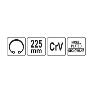 Yato 9 Inch / 225 mm Internal Bent Nose Circlip Plier, YT-1991