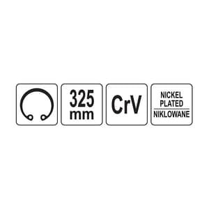 Yato 13 Inch / 325 mm Internal Bent Nose Circlip Plier, YT-1995