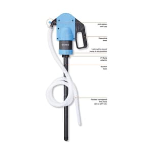 Groz 500 ml Plastic Lever Action Drum Pump For High Viscosity Oils, Agricultural Chemicals, & Other Water-Based Media, PLP/02