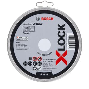 Bosch 125 x 1 mm X-LOCK Standard For Inox Straight Cutting (Pack of 25 Pcs), 2 608 619 262