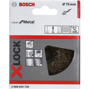Bosch 75 mm Dia. X-LOCK Cup Brush Crimped Brass Brushes, 2 608 620 730