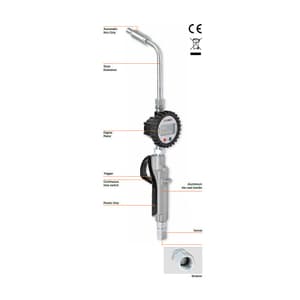 Groz 1 - 30 LPM Heavy Duty Electronic Oil Control Gun With Steel Extension & Manual Non Drip Tip, OM/200/OGN/RM/B